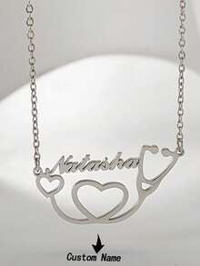 1pc Personalized Stethoscope Name Necklace, Customized Doctor And Nurse English Letter Necklace, Stainless Steel Jewelry, Medical Student Graduation Gift - Multicolor - View 9