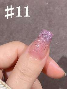 Mec 12ml 日本梦幻钻石闪粉凝胶指甲油，12 色春夏限量透明凝胶，精致全息闪光粉色、蓝色、金色、银色，UV/LED 可卸除，防脱落，沙龙品质，适合可爱、新娘和仙女美甲。 - 彩色 - 查看 14