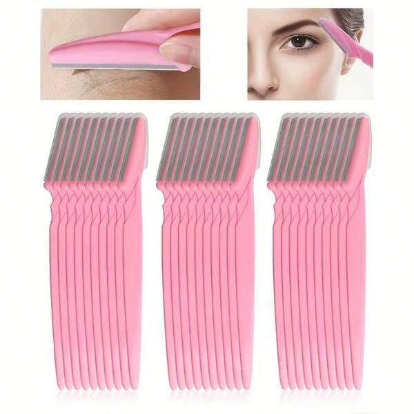 Bộ 60/30/20/12/6 lưỡi dao tỉa lông mày, dao cạo mặt cầm tay, dụng cụ tẩy lông mày, dao cạo an toàn, dụng cụ trang điểm cho phụ nữ