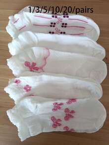 Ins Bubble Bow Tie Versatile White Socks - White - View 4