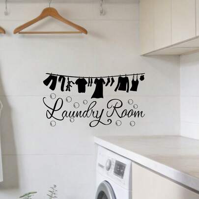 1/3 piezas Divertidos adhesivos de pared para la lavandería, autoadhesivos, removibles y resistentes al agua. Diseño "Haz la colada hoy, corre desnudo mañana". Adecuado para lavadoras y secadoras, decoración del hogar y regalos humorísticos.