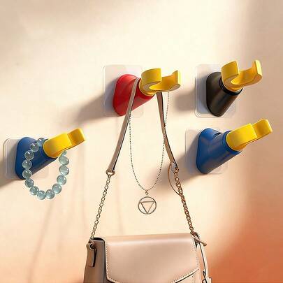 1 Item. Creative Building Block Hooks/Storage Rack. No Drilling Or Nails Required, Wall-Mounted Storage, Shelf, Suitable For Living Room/Office Wall Hanging, Backpack, Headphone, And Hat Storage Rack, Multi-Functional Wall Display Rack For Home Use.