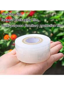 1 Roll 4cm*50m Transparent Self-Adhesive Gardening Tape, Multi-Purpose Furniture Protective Film, Plant Transplanting, Grafting & Wound Care Tape, Suitable For Vegetable Bundling, Gardening, Tying & Wrapping - 4cm Wide - View 4