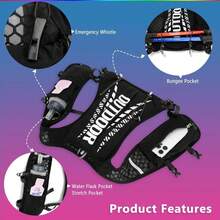 Running Vest Backpack, Hydration Backpack Pack, Water Backpack, Festival Essential - Rave Hydration Pack Hydropack Hydro For Hiking, Running, Biking, Festival Gear(ONLY BACKPACK) - Black - View 6