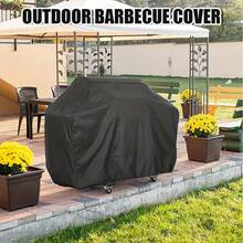 Cubierta de alta calidad para parrilla en múltiples tamaños - Cubierta para barbacoa de jardín al aire libre, duradera y fácil de limpiar, adecuada para uso en exteriores - Negro - Ver 8