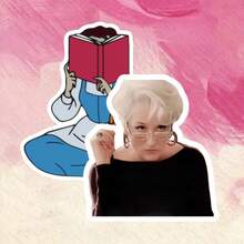 Hình dán decal vinyl hình nữ diễn viên tóc ngắn Miranda Priestly - Bề mặt mờ, hình dạng bất đối xứng, bề mặt nhựa tự dính - Sử dụng một lần, hình dán trang trí xe hơi hình nhân vật - Bề mặt mờ - Nhiều màu - Xem 20