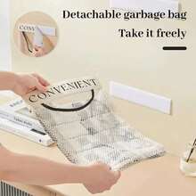 3pcs Kitchen Trash Bag Holder, Wall-Mounted Large Capacity Storage Bag, Plastic Bag Mesh Bag With Hook And Loop - Multicolor - View 7