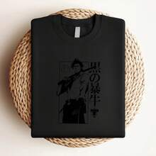 Women T-Shirt Print Black Clover Mens T Shirt  Sukehiro White Stance Image Long Or Short Sleeves - Black - View 3