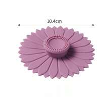 1个向日葵硅胶杯盖，多功能硅胶杯盖套装，适用于茶杯和咖啡杯 - 彩色 - 查看 7