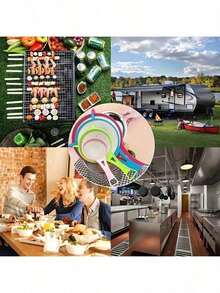 1pc Plastic Mesh Strainer Set, Kitchen Sieve Set, Food Soy Milk Flour Sifter With Long Handle Colander, Powdered Sugar Tea Leaf Fine Mesh Strainer, Kitchen Supplies Kitchenware - Multicolor - View 7