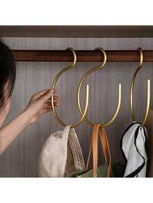 铝合金多功能节省空间挂钩，可用于悬挂帽子、毛巾、围巾等。多功能衣橱收纳工具，简约春季风格，适合夏季上衣。 - 彩色 - 查看 3