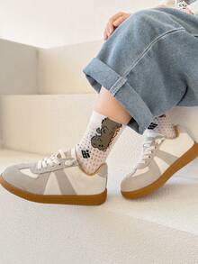 5 Pairs Kids' Spring/Summer Cartoon Dinosaur Breathable Mesh Mid-Calf Socks, Versatile Boys' Socks - Multicolor - View 9