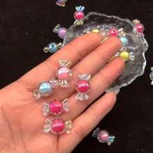 50pcs Colorful Candy Shaped Acrylic Beads For DIY Bracelet Necklace Making - 彩色 - 查看 2