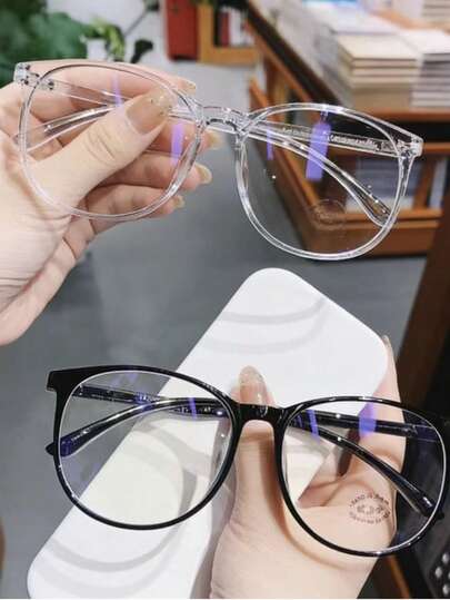 1副/2副女士眼镜，防止视觉疲劳，适合看电脑、看电视、玩游戏和看手机，透明镜片，时尚护眼，百搭眼镜配件（不含眼镜盒）
