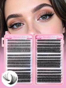 High Quality Soft Eyelash Extension DIY Kit, 570 Clusters D-Curl Thick & Voluminous Individual Lashes 10-18mm Mixed, Eyelash Clusters, False Eyelashes, Individual False Eyelashes - View 1