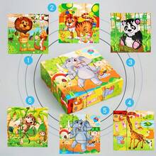 [Trò chơi xếp hình bằng gỗ mang tính giáo dục] Xếp hình khối lập phương bằng gỗ - Đồ chơi giáo dục hình học dành cho người lớn và các buổi tối chơi game gia đình | Trò chơi xếp hình để bàn - Nhiều màu - Xem 4