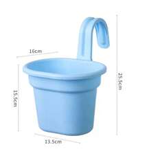 1/3pcs Colorful Hanging Flower Pots, With Sturdy Detachable Hooks, Thick PP Material, Suitable For Railings, Fences, Balconies, Yards, Gardens And Indoor Decor, Outdoor Plant Pots - Hanging Flower Pots - View 13