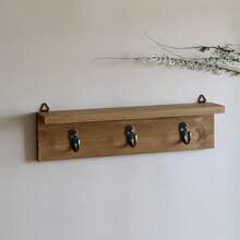 Modern Minimalist Floating Wood Key Rack With Shelf,Entryway Organizer,Key Holder,Entryway Shelf,Coat Hanger,Entryway Organization. - Multicolor - View 7