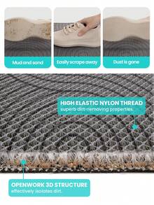 DAJIANG 1pc Thick PVC Rubber Non-Slip Doormat, Waterproof & Durable, Suitable For Indoor & Outdoor, Easy To Hand Wash & Clean, Applicable For Home And Commercial Spaces, Multiple Sizes Available - Multicolor - View 11