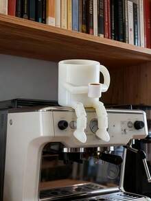 Cute Coffee Cup And Coffee Bean Shaped Figurines With Movable Legs -Pla Material Desk Ornaments, Modern Design, Perfect For Coffee Corner Decoration, Fun Gift For Coffee Lovers, Home And Office Decor, Adorable Bookshelf Decoration, And Collectible Movable Ornaments. - Multicolor - View 4