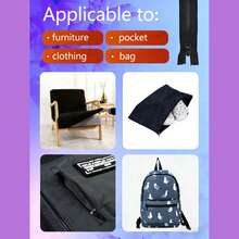 Black No.8 Open-End Zipper 60-150cm With Double Slider & 4 Accessories - C-Black - View 7
