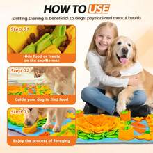 Interaktive Hunde Schnüffelmatte - Strapazierfähige Polyesterfaser Futtermatte mit duftenden Lebensmitteln und versteckten Leckerchen - Puzzle-Spielzeug für Geruchstraining und langsames Füttern, geeignet für alle Hunderassen - Babyblau - Übersicht 6