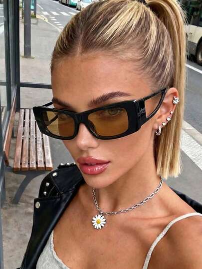 1 Pair Women's Plastic Irregular Hollow Cat Eye Fashion Glasses, Vintage Retro Y2K Style, Suitable For Fashion Street Photography, Couples, Beach, Travel