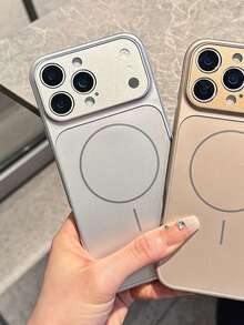 原装大窗口磁吸保护壳，兼容苹果 17 Pro Max/16 Pro Max/15 Pro Max/17 Pro/16/15/14/13/17 Pro Max - 支持无线充电，磨砂表面 - 銀色 - 查看 4