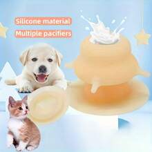 Multi-Head Pet Feeding Bottle Nipple Food Utensils, Simulated Feeding Bottle Cat Self-Feeding Milk Dispenser, Puppy, Bubble Milk Bowl Bionic Nipple Bottle For Drinking Milk, Pet Supplies, Pink, Yellow - 230ml - View 6