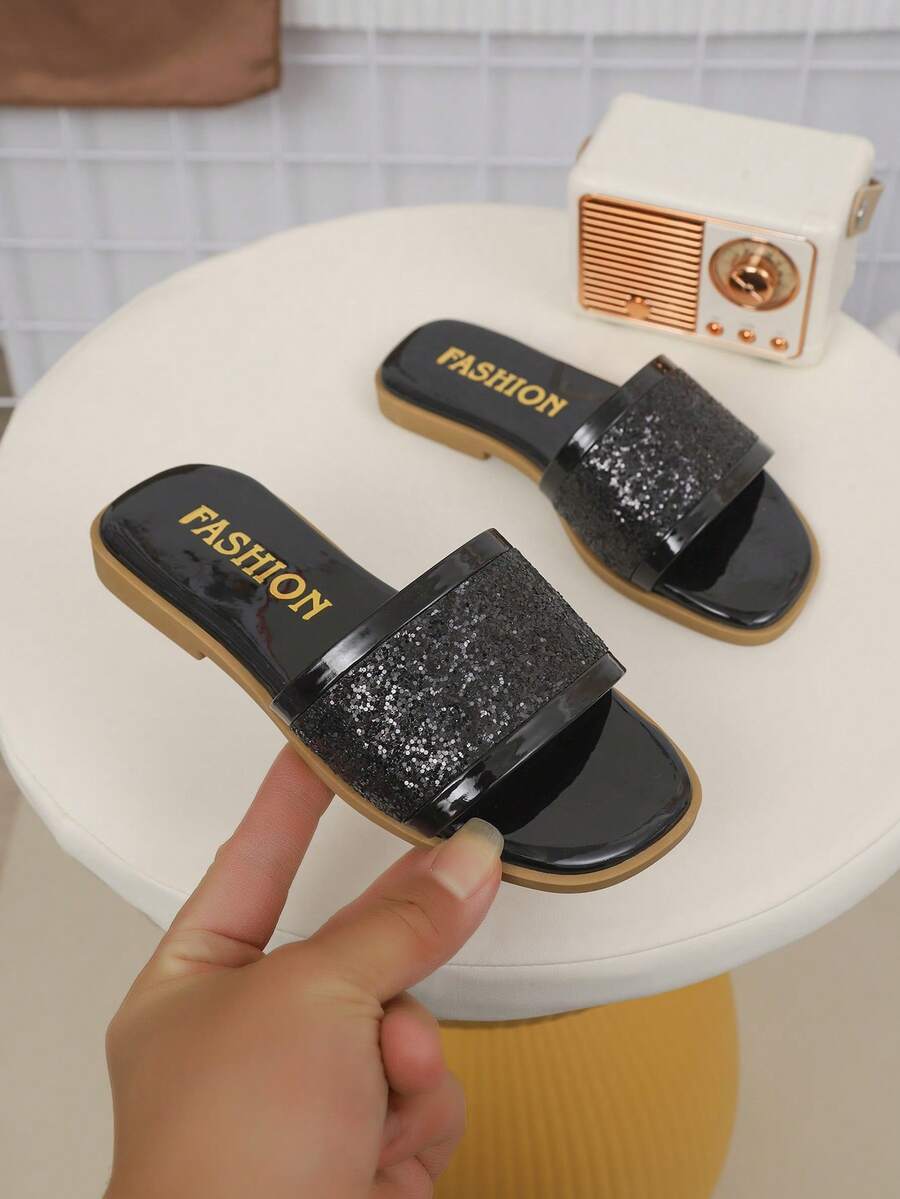 Thiết kế đính sequin lấp lánh, thời trang cao cấp, độc đáo, phù hợp cho tiệc tùng, du lịch và trang phục trẻ em. - màu đen - Xem 1