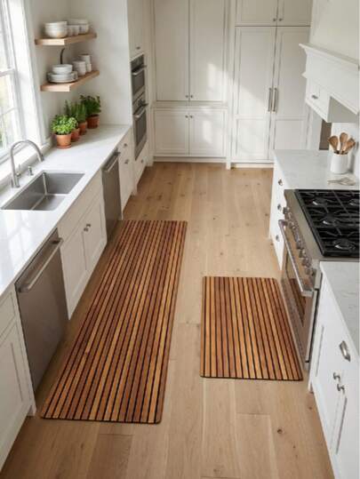 1 Stück minimalistischer Küchenmatte mit Holzmaserung, luxuriöse rutschfeste Herdmatte, in verschiedenen Größen erhältlich, Küchenteppich, Küchenmatte, Küchenteppichboden, Fußmatte, kleiner Teppich, Teppich, Flurteppich, Heimdekoration, Teppich, Outdoor-Matte, Schlafzimmerteppich, waschbarer Teppich