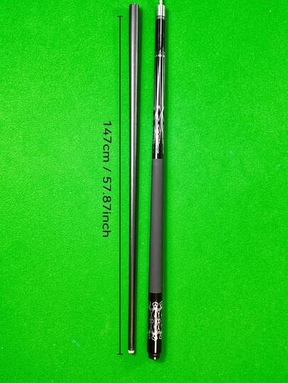 1pc Professional Carbon Fiber Pool Cue, 1/2 Piece Design, 13mm Colored Tip, 57.87 Inches, 19 Oz, Quick 3-Joint Pool Cue Suitable For American 9-Ball And Carom Games