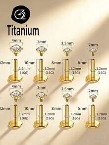 1pc ASTM F136 Titanium Internal Thread 16G1. 2mm 2- 4mm CZ Labret Piercing Four Grabs Ear Bone Piercing Labret Jewelry - Internal Thread - View 8