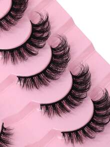 1 Pair/Pack DD Curl Russian False Eyelashes, Thick Curly & Fluffy, 3D Faux Mink Lashes, Cat Eye Effect, 8D Lengthening & Volumizing, Lift Eyes, Create Exquisite Makeup - View 3