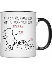 1 chiếc cốc kỷ niệm ngày cưới đôi 11oz, cốc cà phê 325ml, dành cho bạn trai và bạn gái, gốm sứ trắng, in hai mặt, dùng được trong lò vi sóng và máy rửa chén. - màu đen - Xem 8