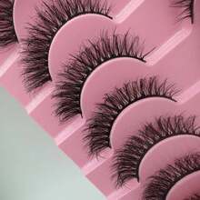 10 Pairs 3D Thick Curly False Eyelashes, Natural Imitation Mink Fur, Long-Lasting Daily Beauty Eye Lashes - Black - View 5