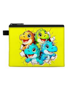 Dinosaur Coin Pouch | Lightweight Zipper Wallet Storage Bag With Random Printing, Perfect Gift Choice - Coin Purse - View 10