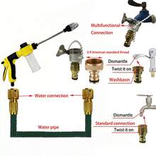 可伸缩花园软管，水枪，洗车软管高压水枪花园软管灵活可伸缩魔术软管花园软管带喷枪高压 - B - 查看 9