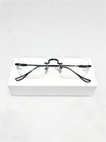 经典百搭高端无框金属老花镜（不含眼镜盒），男女皆宜的时尚眼镜，适合室内电脑阅读/游戏/看电视/使用智能手机，也适合户外夏季度假、海滩、派对、休闲佩戴。 - 彩色 - 查看 4