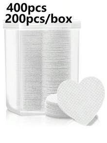 2000/1000/200片装指甲清洁湿巾 - 专业无绒指甲油卸除棉片，UV凝胶清洁纸巾，无香型美甲准备和完成清洁工具（白色心形） 指甲 指甲用品 指甲贴 - 白色 - 查看 9