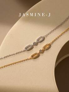 1 chiếc vòng tay bạc S925, vòng tay hình học, vòng tay đá Zirconia hình học, vòng tay đá Zirconia vuông, vòng tay nữ, thiết kế đơn giản và thanh lịch, quà tặng ngày lễ, thích hợp cho phụ nữ đeo hàng ngày - Nhiều màu - Xem 3