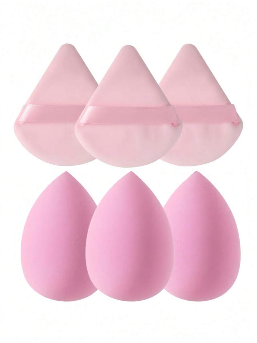 3 Makeup Sponges, Suitable For Applying Cream And Powder Concealers And Loose Powder; 3 Makeup Puff Sets, With Soft Triangular Mineral Powder Puffs, Suitable For Face Makeup. The Product Is Versatile And Affordable, And Can Be Used For Room Decoration, Dressing Tables, Travel, Bedrooms And Other Occasions. Keywords: Makeup Puff, Powder Puff, Makeup Sponge, Affordable, Christmas Gift, Cosmetics, Makeup Tools, Cheap And Good, Gift, Ladies Gift, Christmas Gift. - Hồng - Xem 1