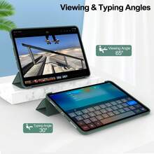 适用于 iPad (A16) 11 英寸第 11 代(2025 年款)平板电脑的保护套,一体式三折保护套,全方位防震,TPU 软壳,简约/休闲/畅销翻盖平板电脑保护套,第 10 代保护套,兼容 iPad 第 9 代 10.2 英寸、第 8 代 10.2 英寸、iPad Air 11 英寸 (M2)(2024 年款)、iPad Air 11 英寸 (M3)(2025 年款)。 - 墨綠色 - 查看 4