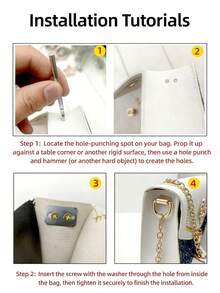 Accesorios DIY para bolsos: Hebilla en D, Correa con anilla, Herramientas de modificación, Ganchos de tornillo, Esenciales para vacaciones - Multicolor - Ver 6