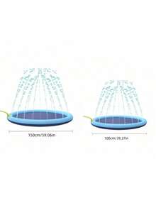 1件装夏季宠物娱乐降温喷水垫，可折叠宠物户外沐浴和玩水垫，夏季狗狗必备降温配件，猫、狗和小动物的理想户外玩具 - 藍色 - 查看 4