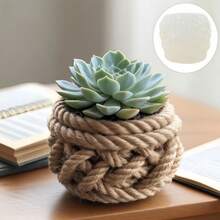 SUPWANPENG 1pc Knot Succulents Flower Pot Silicone Mold Exquisite Knot Modeling Resin Gypsum Flower Pot Mold Cement Concrete Flower Pot Mold Arts And Crafts Mold Decorative Gift - A - View 4