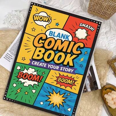 1 Blank Comic Book, 30 Pages, Multi-Template American-Style Storyboard Sketchbook, Bleed-Proof Paper, DIY Creative Gift, Inspiration Notebook For Comic Enthusiasts