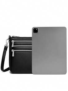 Four Zippers Pockets Design Handbags Crossbody Bags For Women Soft PU Leather Shoulder Bag Top Quality Messenger Bags - Black - View 9