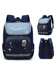 Cartoon Dinosaur Reflective Backpack, Lightweight Waterproof Schoolbag With Adjustable Straps, Large Capacity Travel Backpack For Daily Use - Black - View 3