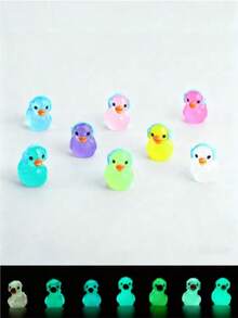5/15/30个装迷你夜光树脂鸭摆件，时尚夜光迷你鸭子，带耳机，小动物装饰品，适用于DIY仙女花园、微景观工艺、玻璃容器、盆栽植物装饰、汽车内饰配件、家居装饰、书架、客厅场景、主题派对、圣诞节、新年、情人节、婚礼、完美生日礼物（颜色随机） - 動物 - 查看 8